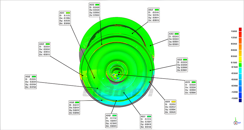 華朗三維掃描儀-動(dòng)車輪對對比檢測色譜圖