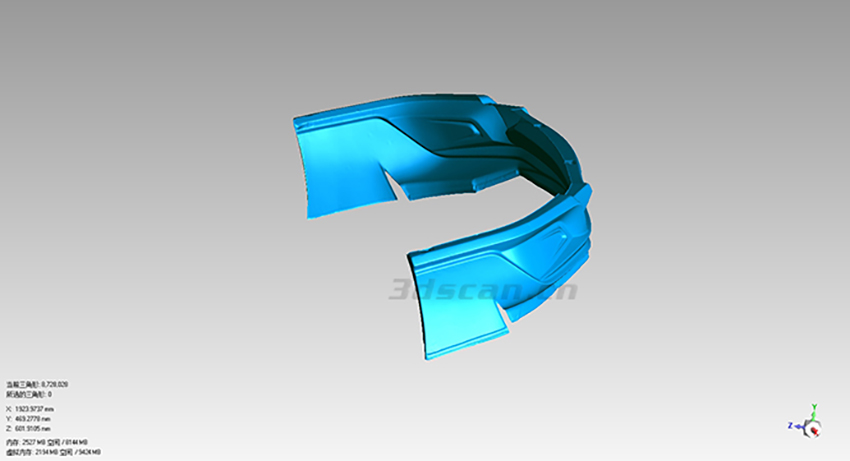 華朗三維掃描儀-汽車保險杠STL數(shù)據(jù)圖